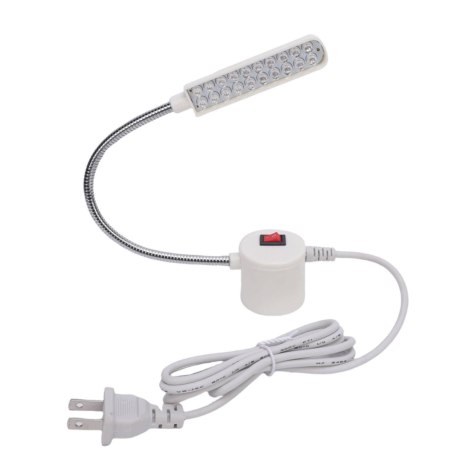 Symaskinslampa 20 LED Lila Belysning Flexibel Hals Magnetisk Bas LED Symaskinslampa US Plug