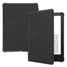 Amazon Kindle Paperwhite 5 11th Generation (2021) Læder Kindle Cover m. Vågeblus Funktion - Sort