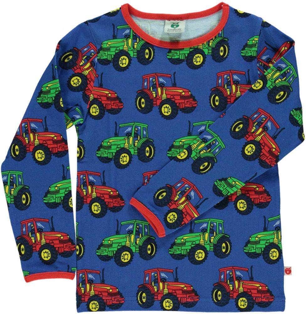 Langærmet bluse med traktor - Blue / 2-3