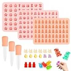 Gör-det-själv-set med gummibjörnar, gummibjörnsform, chokladformar silikon, godisbakform, silikonchoklad, godisform, silikon med droppe, mini silikonform isbitsformar för gelé