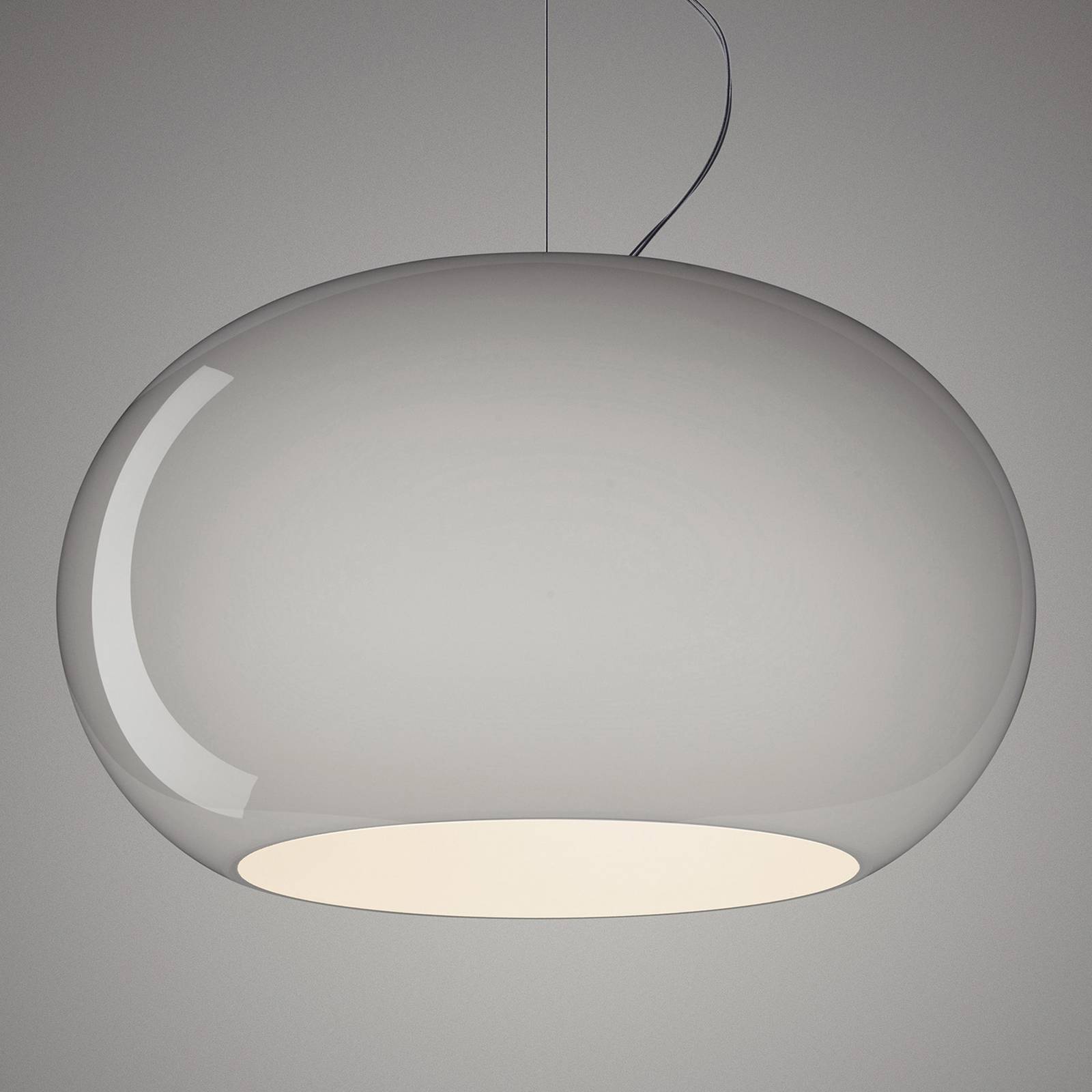 Foscarini Design pendellampa Buds 2, dimbar, Aluminium / grå / zink, Kök, Glas, Design, Pendellampa