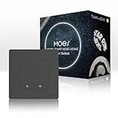 MOES Star Ring Series Smart Switch ZigBee Smart Wireless Wall Switch with Mechanical Button and Scene Control, Compatible with Alexa and Google Home for Remote Control, 2 Gang