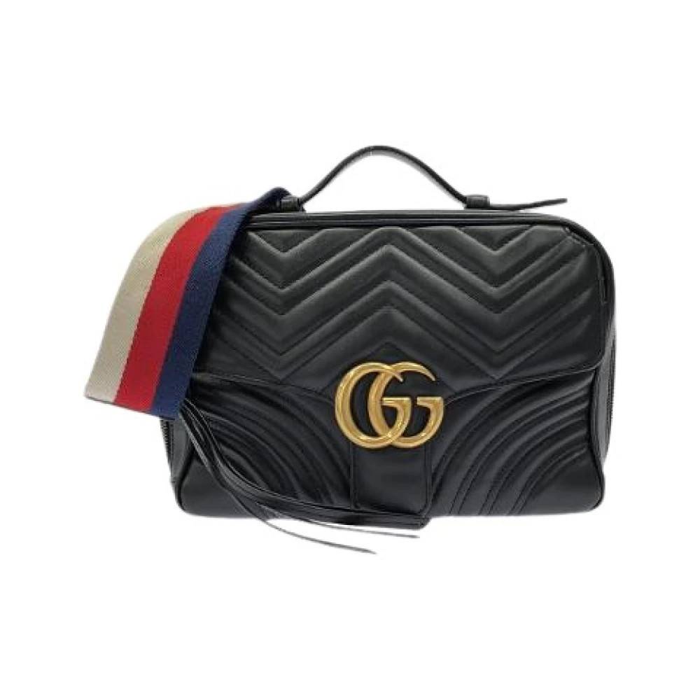 Gucci Vintage Pre-owned GG Marmont Læder Skuldertaske - Vintage - Dame - Sort - ONE SIZE - Uld