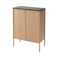 Jut High Cabinet Oak/Black Marble
