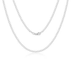 Silvertale 925 sterling silver pansarkedja äkta silverkedja för män kvinnor 2/3/4 mm bred tunn superplatt utan hänge halsband, 65 Zentimeter
