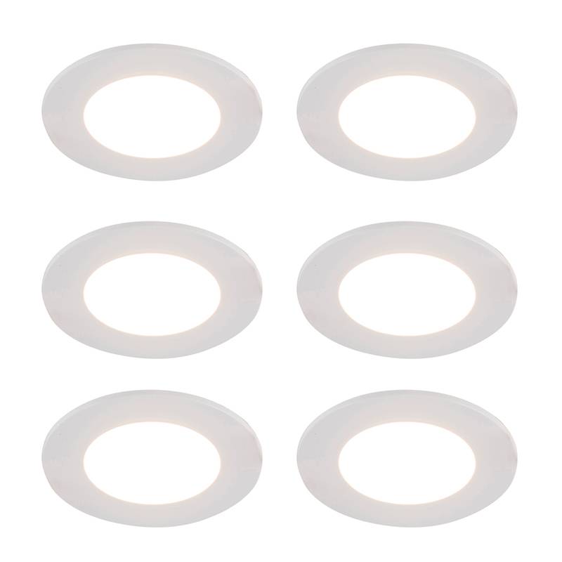 Set om 6 vita infällda spotlights inkl. Dim to Warm LED 7W IP65 - Blanca