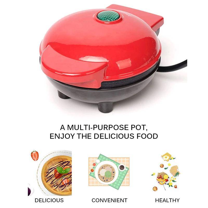 Bärbar Mini Elektrisk Våffeljärn med US-kontakt Non-Stick Panna Lätt att Rengöra Barnens Frukost Brödrost Maskin Äggkaka Smörgås