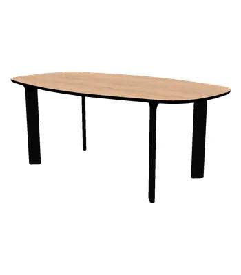Analog Bord JH63 fra Fritz Hansen Eg finér / Sort / Sort lakeret eg - Jacobsen Plus