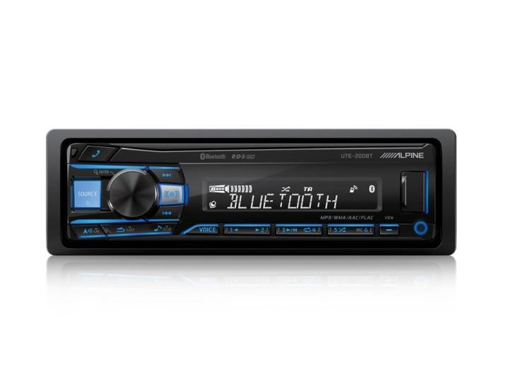 Alpine UTE-200BT, bilstereo med Bluetooth, handsfree och 2 par lågnivå