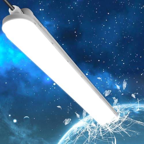 TONFFI Feuchtraumleuchte LED 120CM, 4000K Neutralweiß Feuchtraumlampe Komplett, IP65 Verknüpfbar Kellerlampe für Garage Werkstatt Büro