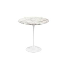 Knoll - Saarinen Round Table - Small table, White frame, matt white Calacatta marble top, Ø 51 - Små borde og sideborde - Eero Saarinen
