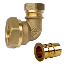 Vatette övergång vinkel PEM - Cu 40 mm x 28 mm