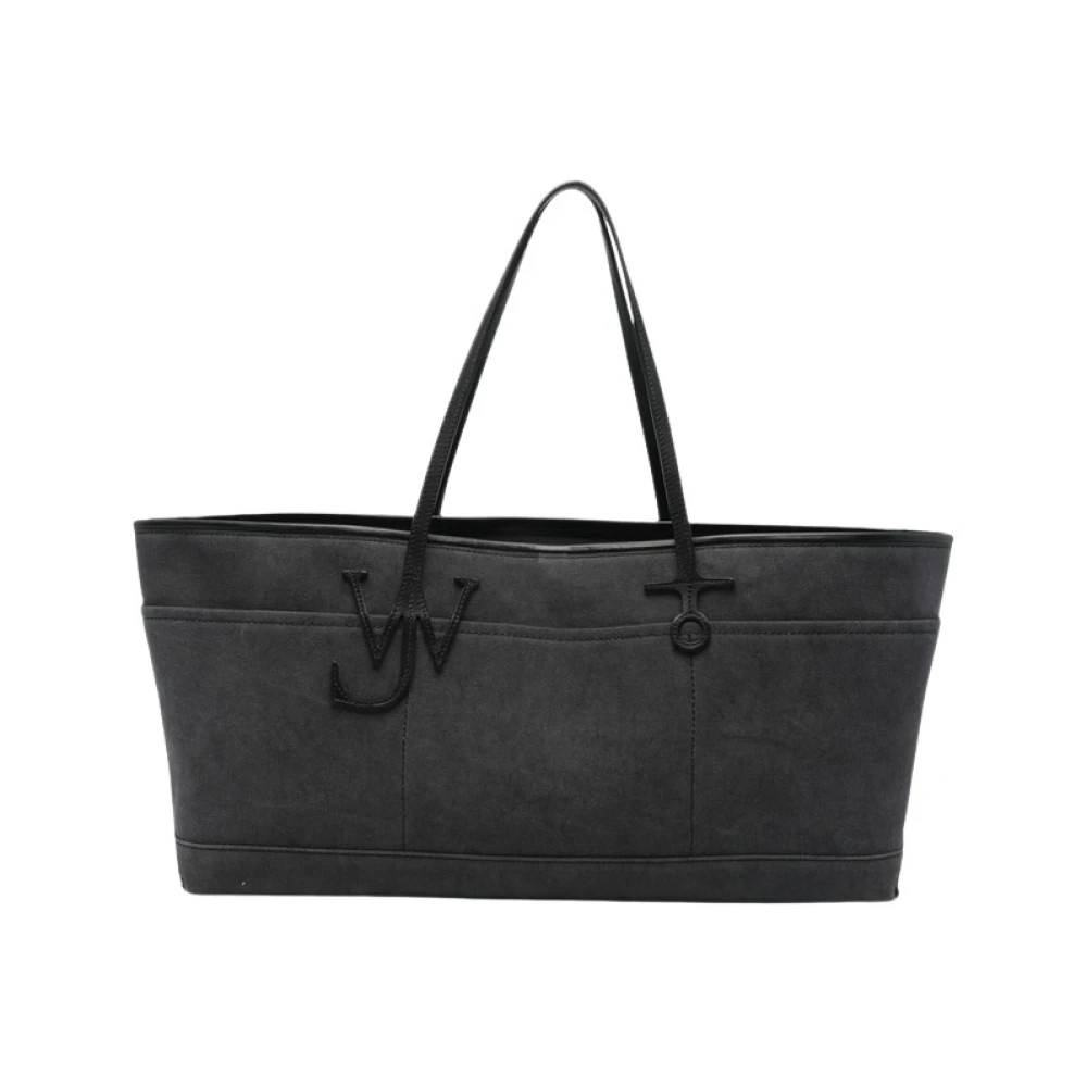 JW Anderson Stretch Anchor Canvas & Leather Tote - Tasker - Herre - Sort - ONE SIZE - Bomuld