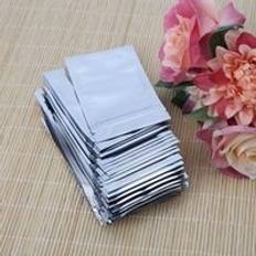 50 st 7 x 13cm silver aluminiumfolie mylar återvinningsbar blixtlåspåse framsida klar läckagesäker #sep .07