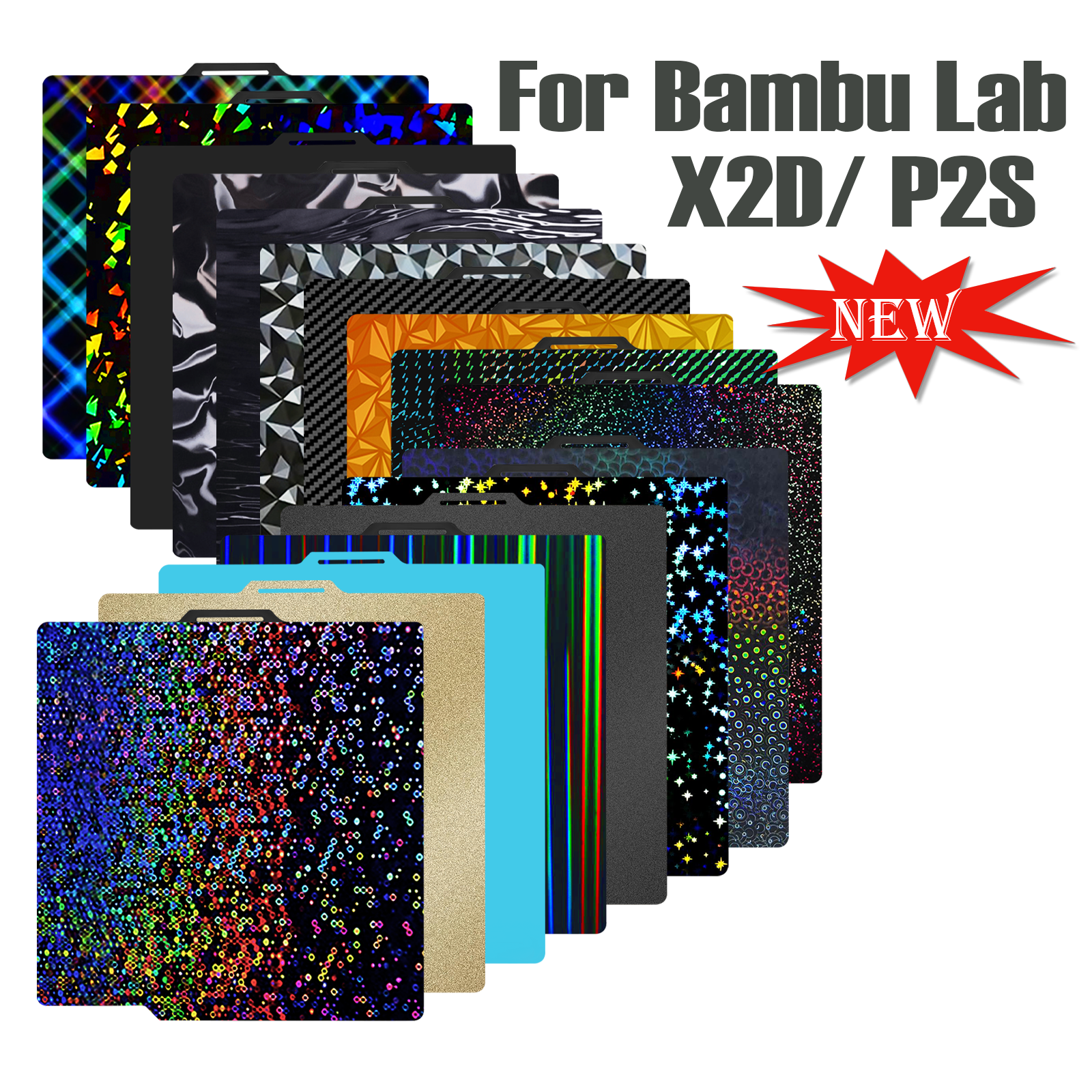Bambulab X2D Build Plate Smooth Carbon pet Pei Textured X2D Upgrade Print Plate Bambu lab X2D Bamboo P2S 3d Printer Parts