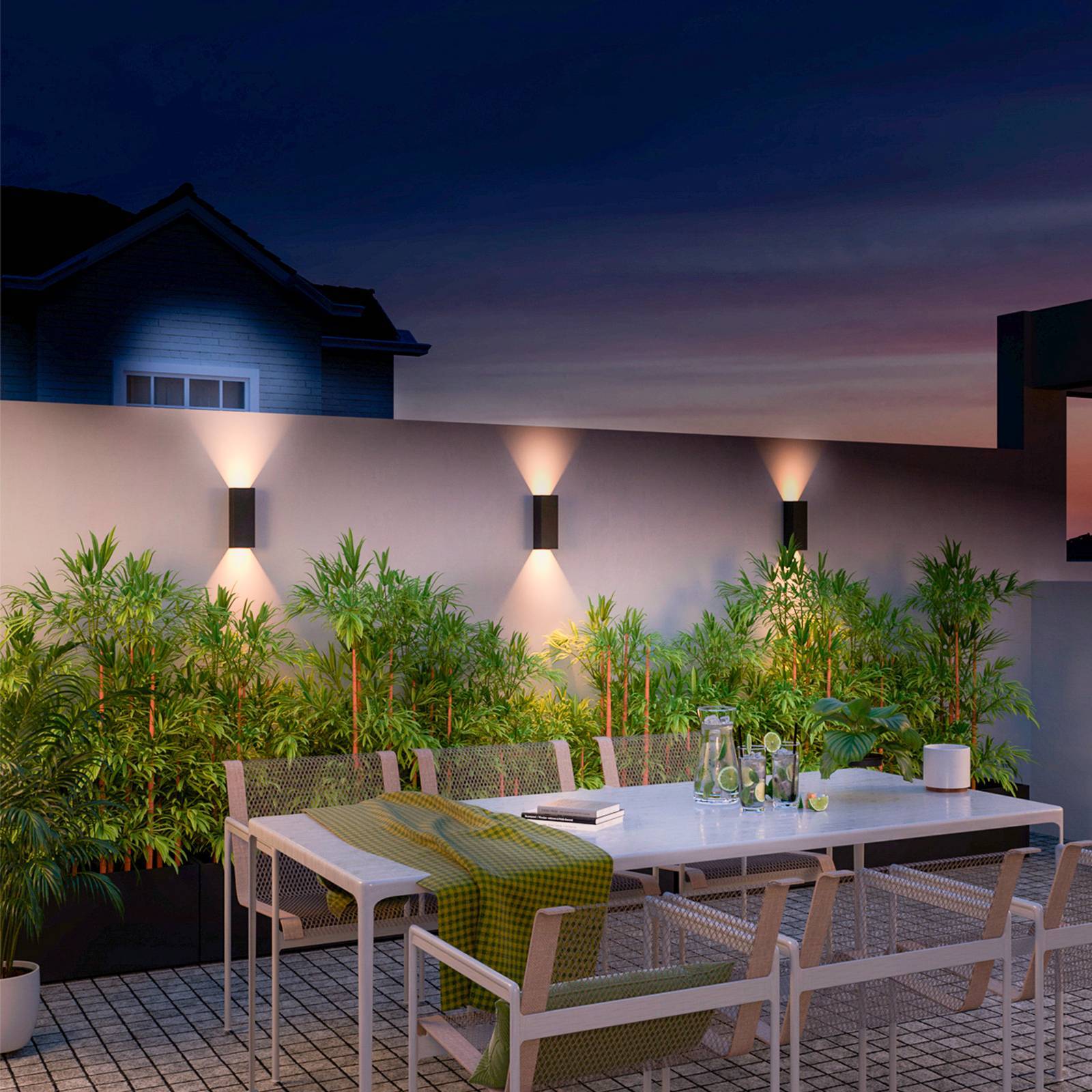 Calex LED utomhus vägglampa Rectangle, Svart, Aluminium / grå / zink, Modern, LED-vägglampa utomhus