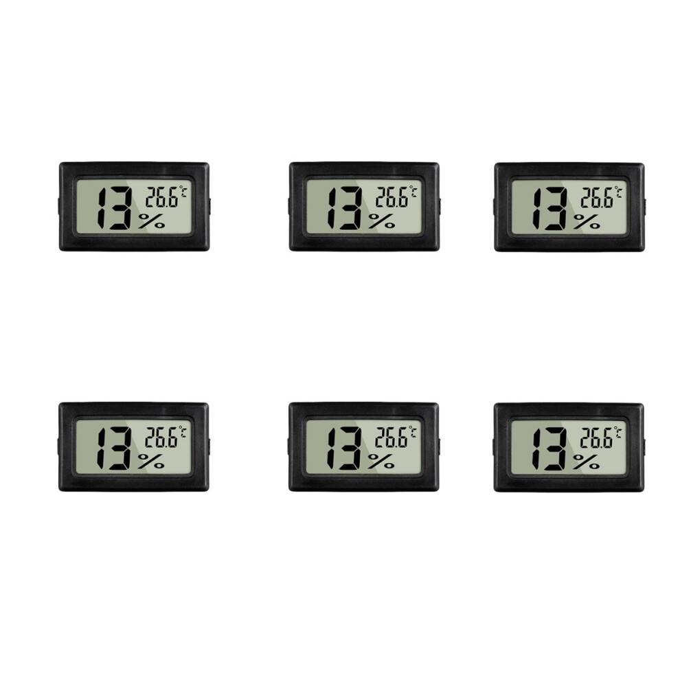 6-pak mini hygrometer indendørs fugtighedsmåler hygrometer digitale termometre fugtighed med () til Gr