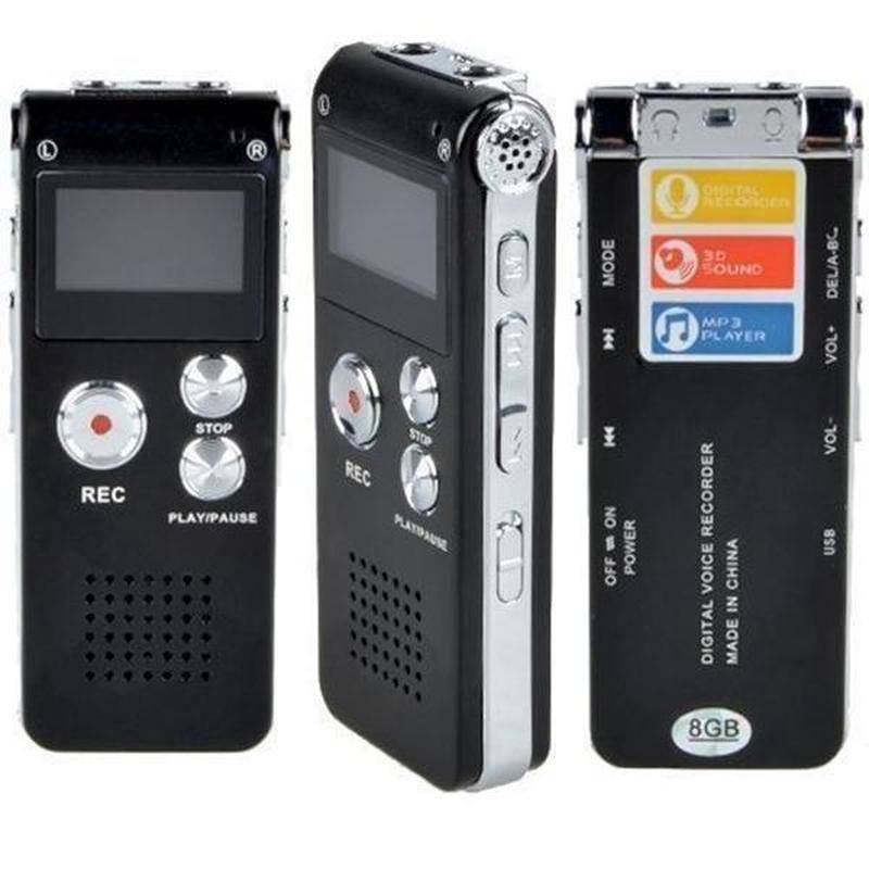 Uppladdningsbar 8GB 650h digital ljud/ljud/röstinspelare diktafon MP3-spelare