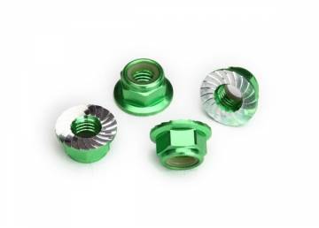 Lock Nut Flanged M5 Alu Green (4)