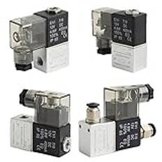 KKAIRGLH Airtac typ 12 v 24 v 220 V pneumatisk magnetventil, 2 positioner, 2 portar, normalt öppen luftmagnetventil, 1 st (6 mm slangrör, AC220V)