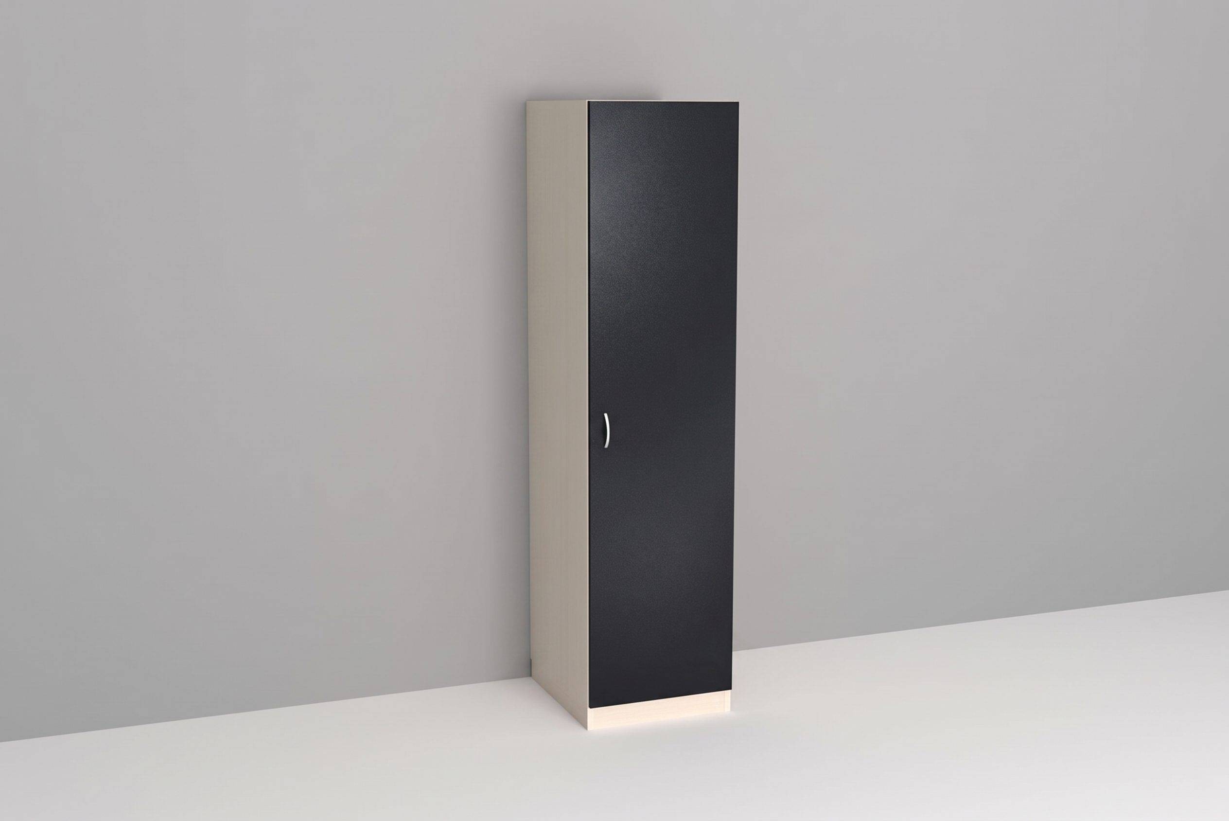 Efterskoleskab med bøjlestang og hylder - Flere farvemuligheder! F2253 Diamond Black