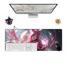 League Ahri Fin halkfri kontorsmusmatta texturerad yta 800 x 300 x 3 mm för gamer-desk/hem och bärbara datorer