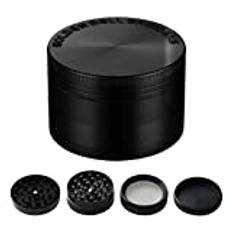 Golden Bell Grinder Crusher set i 4 delar med skrapa frökrydda örter kryddor örter örtkvarn som gåva till far vän man (svart, 6 x 1,4 tum)