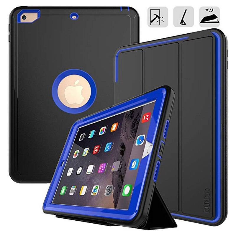 Smart fodral för ipad 9.7 ipad air 2 fodral skal ipad ipad 6th generation ipad 5th generation för ipad a1822 a1893 - Svart och blått
