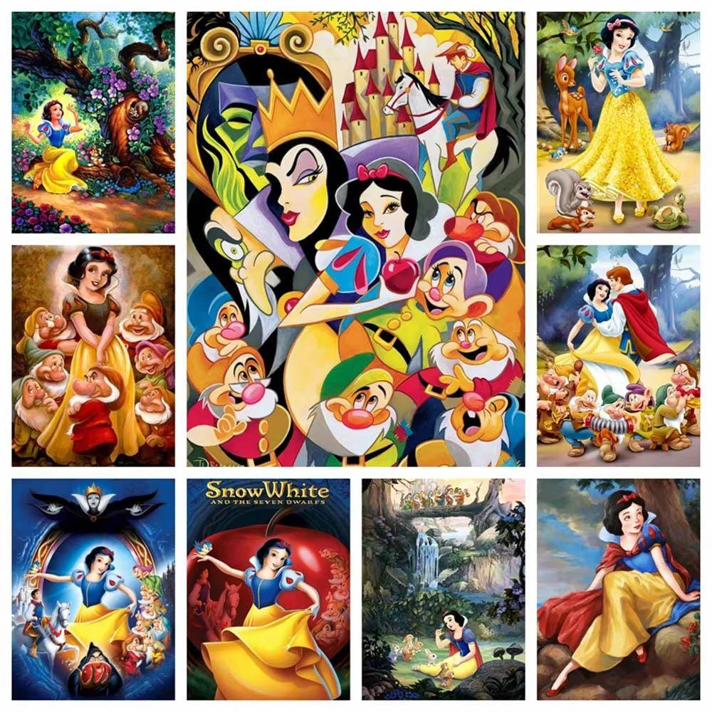 Disney Snövit och de sju dvärgarna 5D Diamantmålning Full av Diamanter DIY Handgjord Diamantmålning Tecknad Dekorativ Målning Kit