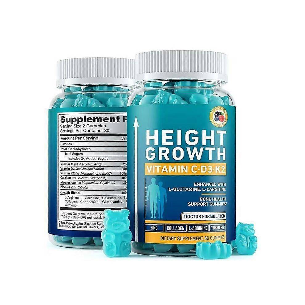 Height Growth Gummies with Vitamin C D3 K2, 60 Count for Bone Health Support