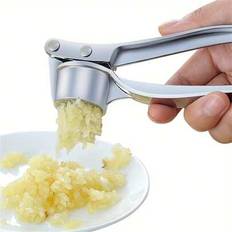 1 del Metall Vitlökspress Manuellt Krossare Handhållen Ingefära Köksredskap - metallisk färg (15,5cm*4cm)