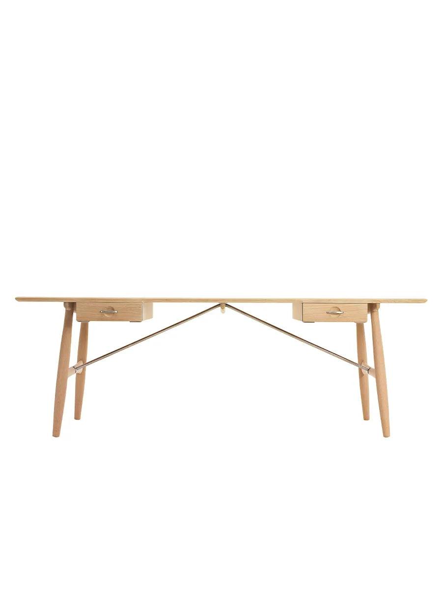 PP571 Arkitektens Skrivebord af Hans J. Wegner Sæbebehandlet eg - Jacobsen Plus