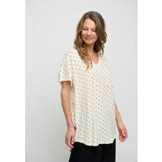 moshi moshi mind dotted dreamy t-shirt - ecru/black dots - one size