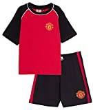 Manchester United Kids FC kort pyjamas pojkar premiership fotbollsklubb-kit shorts shorts + t-shirt set, Röd, 9-10 År