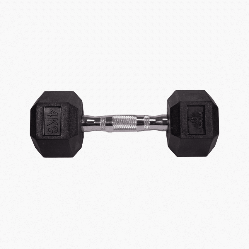 Hexagonal Dumbbell 4 kg – gummitäckt hantel för hemmaträning