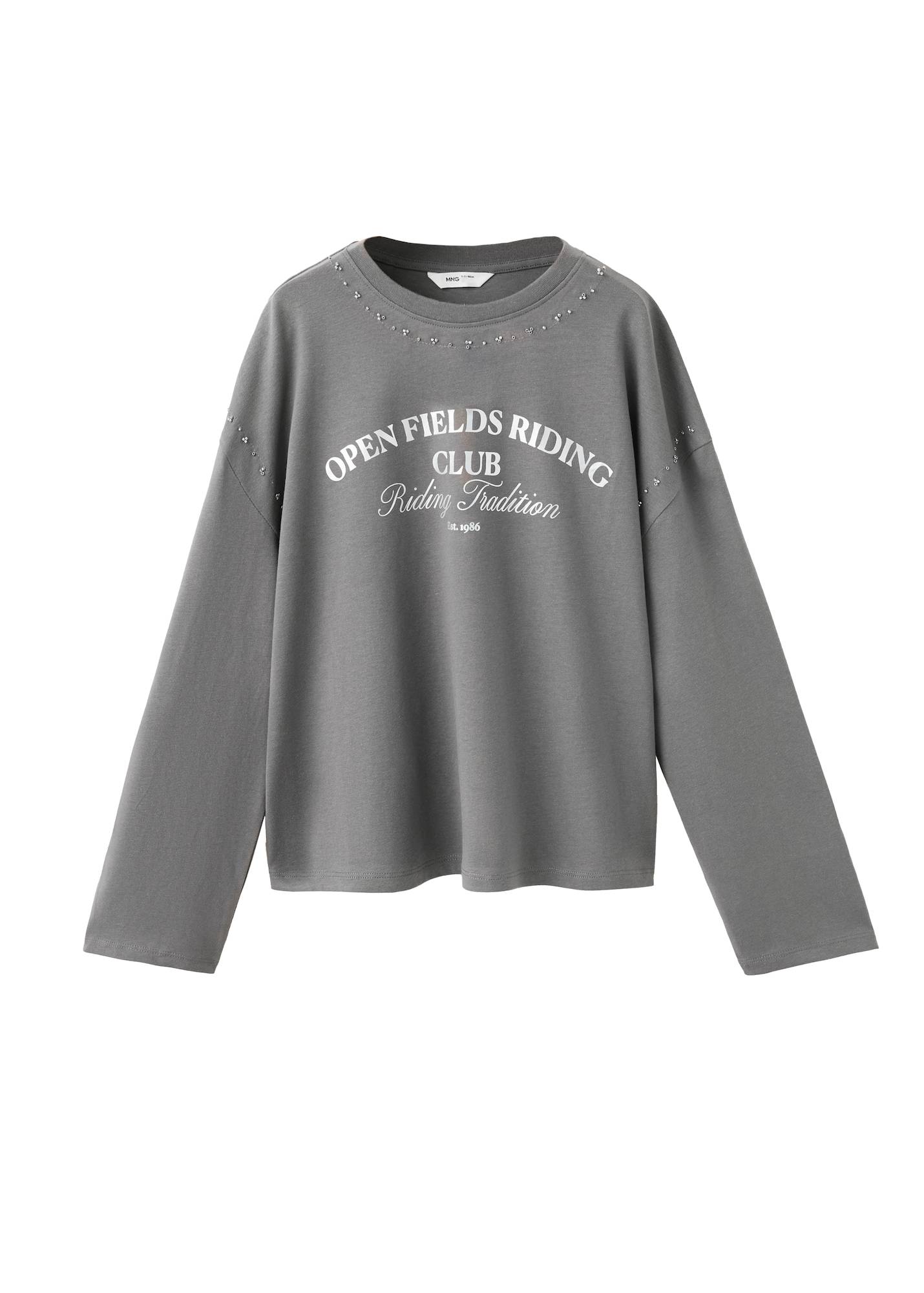MANGO KIDS Bluser & t-shirts 'FIELDS'  mørkegrå / hvid