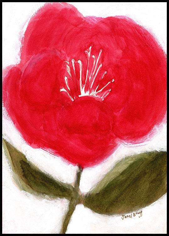 Floral In Red for Cierra Plakat (40x50cm) - Plakater > Botaniske Plakater, Kunstplakater, Abstrakte Plakater