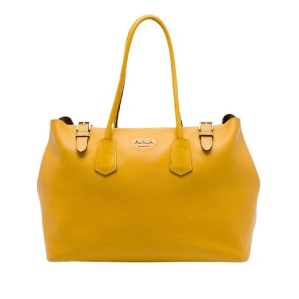Prada Vintage Pre-owned Vintage Tote Bag - Vintage - Dame - Gul - ONE SIZE - Læder