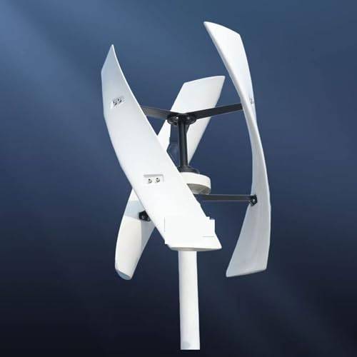 3000W 12V/24V/48V/220V vindturbingeneratorsats， Vertical Axis Energy Windmill Windturbin Generator med MPPT Hybrid Controller för Home Marine Generator (Vit-48V)