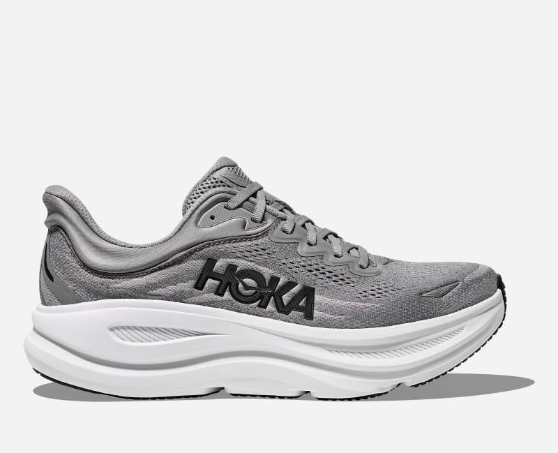 HOKA Bondi 9 Schuhe für Herren in Galactic Grey/Stellar Grey Größe 43 1/3 | Straße