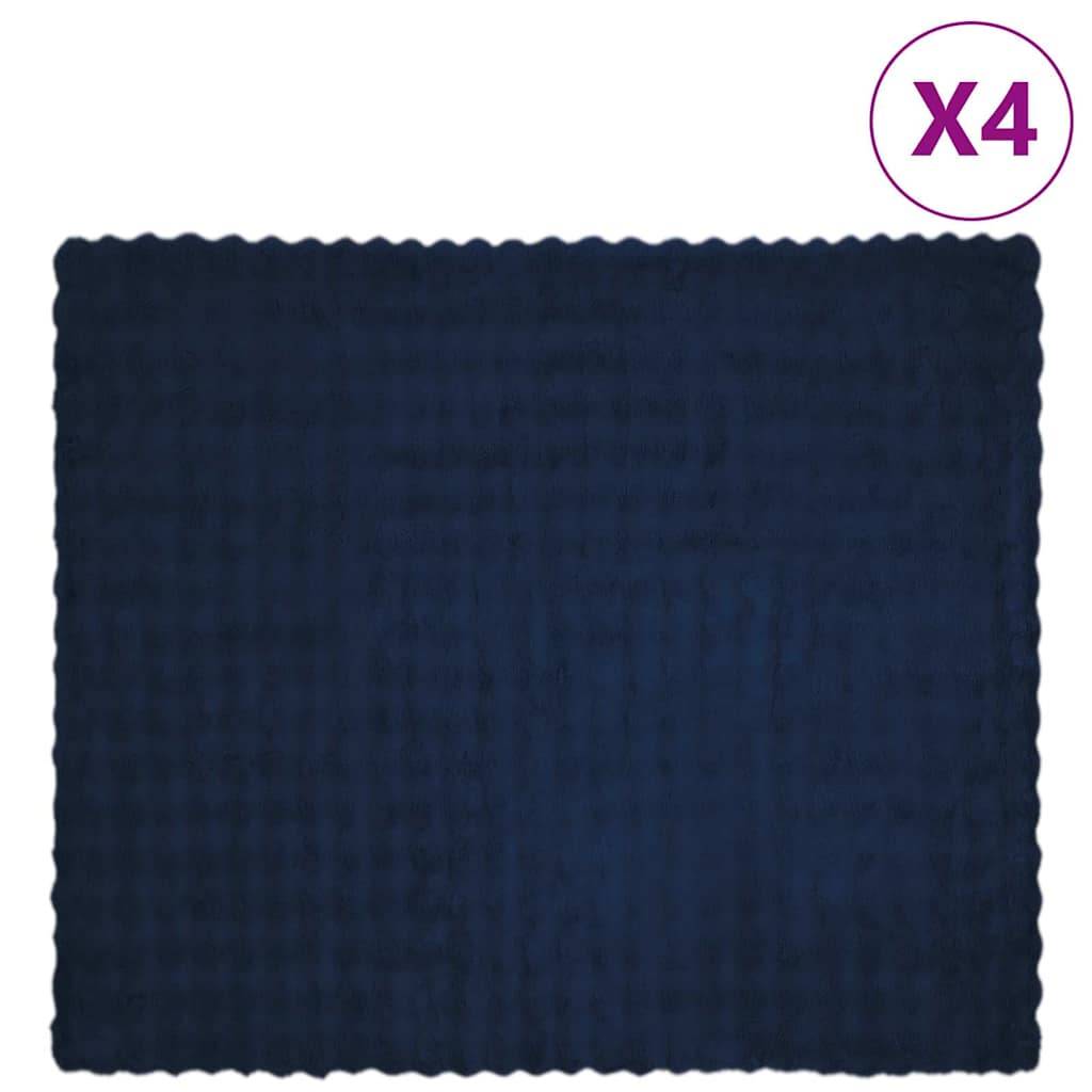 vidaXL Skridsikker tæppe / køkkenklud af kunstig kaninpels Olite 4 pcs