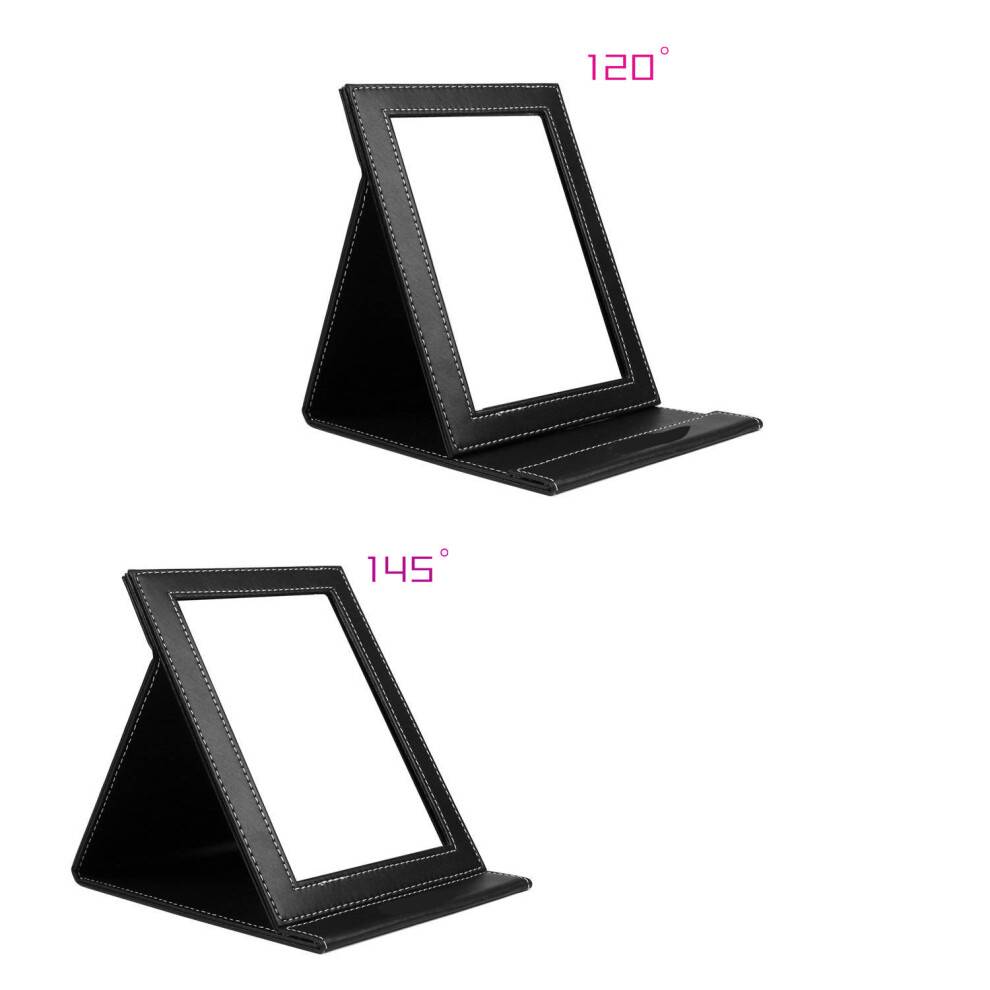 Foldbart spejl i klar HD-kvalitet til bærbar rejse, ultratyndt sminkespejl med holdbart design og justerbar stativ til camping og hjemmet