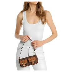MICHAEL KORS MK Zoe Signature Canvas Tote Axelväska med Gulddetaljer – Liten Storlek, Dammodell - Brun