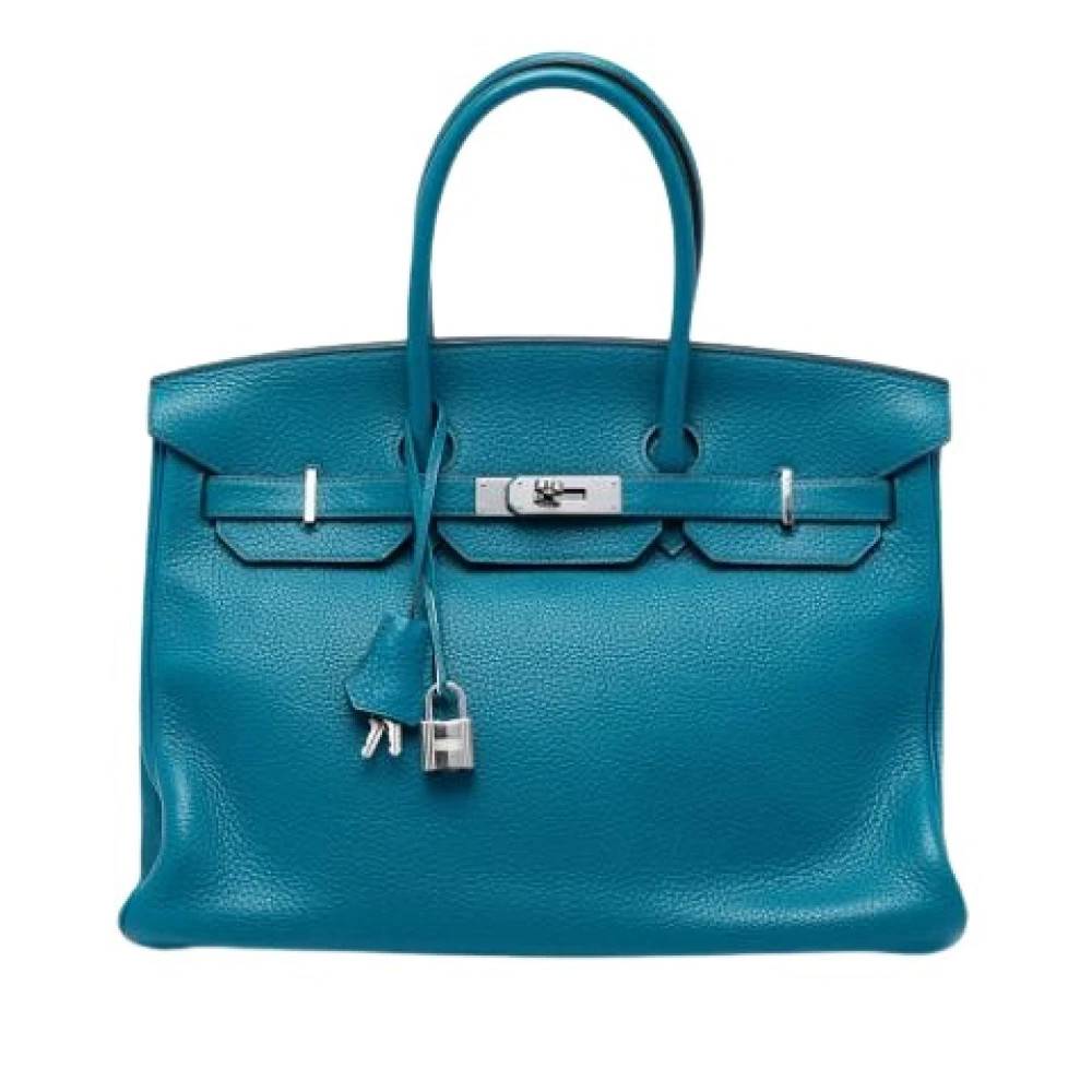 Hermès Vintage Pre-owned Birkin 35 - Vintage - Dame - Blå - ONE SIZE - Læder