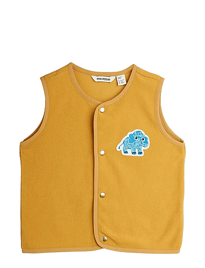 Mini Rodini Mammoth patch fleece vest - Västar - BEIGE / yellow