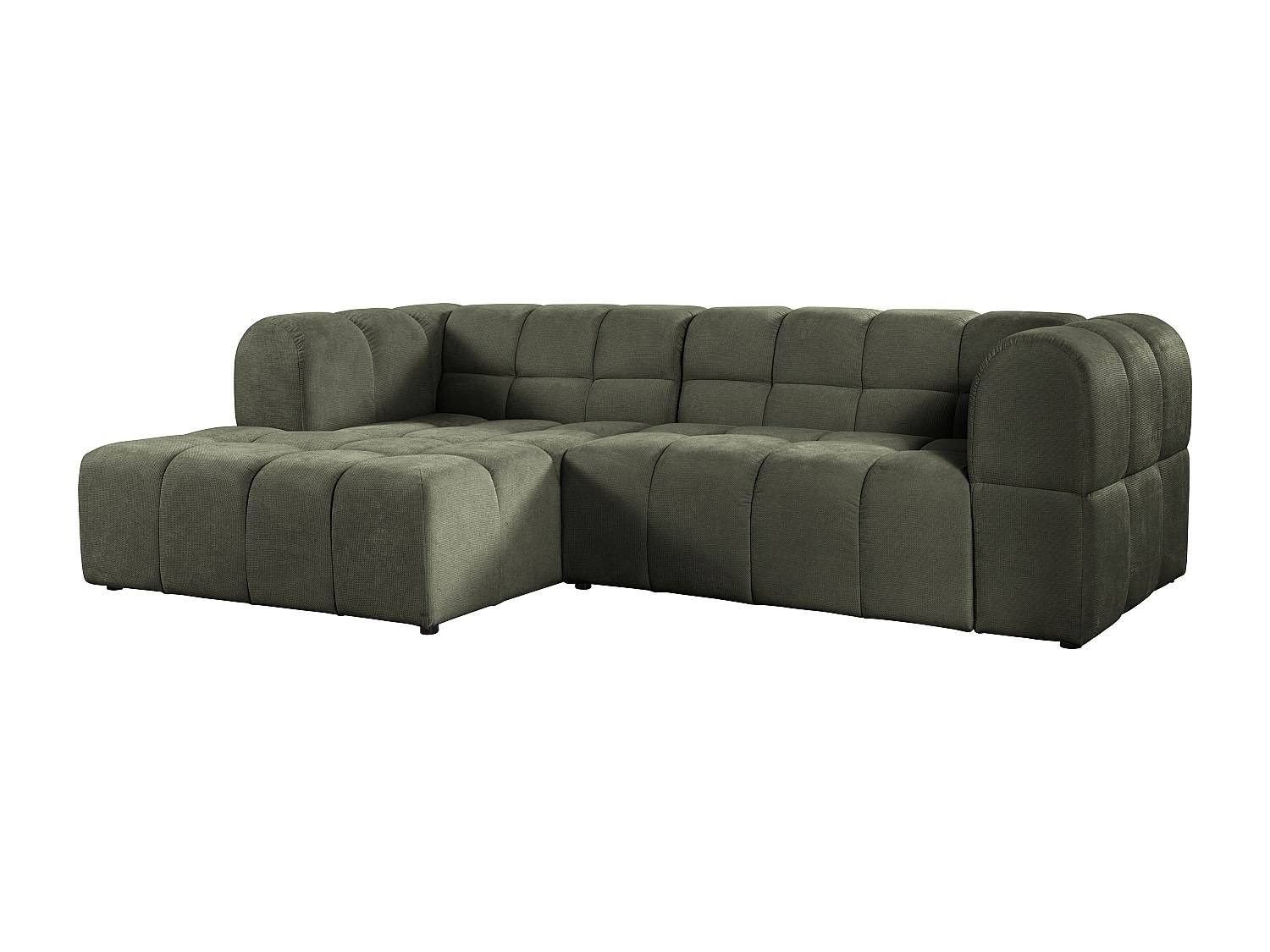 Vänster hörn soffa i texturerat tyg - Khaki RIMALO