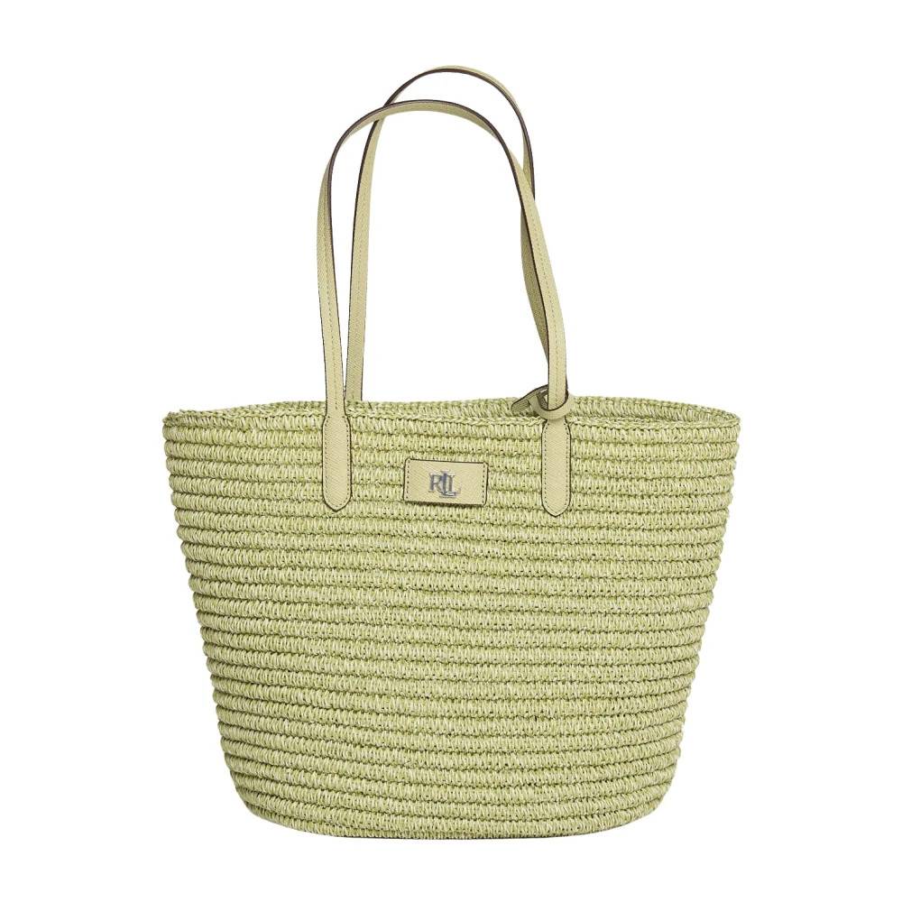 Ralph Lauren - Vävd Tote Bag i Halm Väskor - Dam - ONE Size - Läder