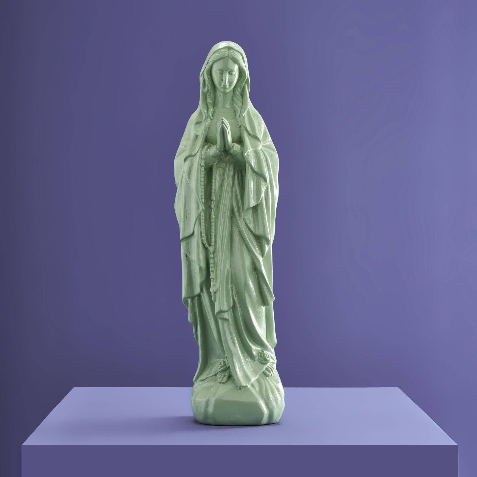Decorative figure Virgin Mary L, green.