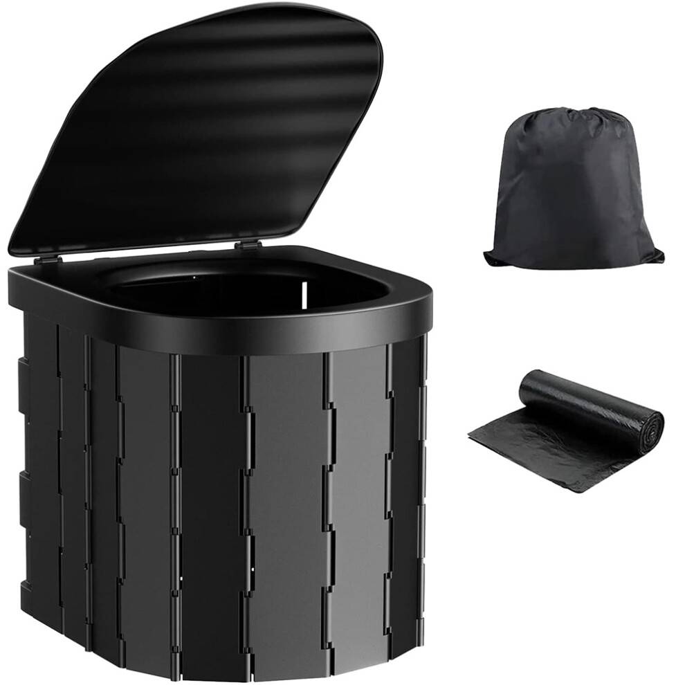 Bærbart campingtoilet med låg, foldbart, vandtæt toilet, porta potty C