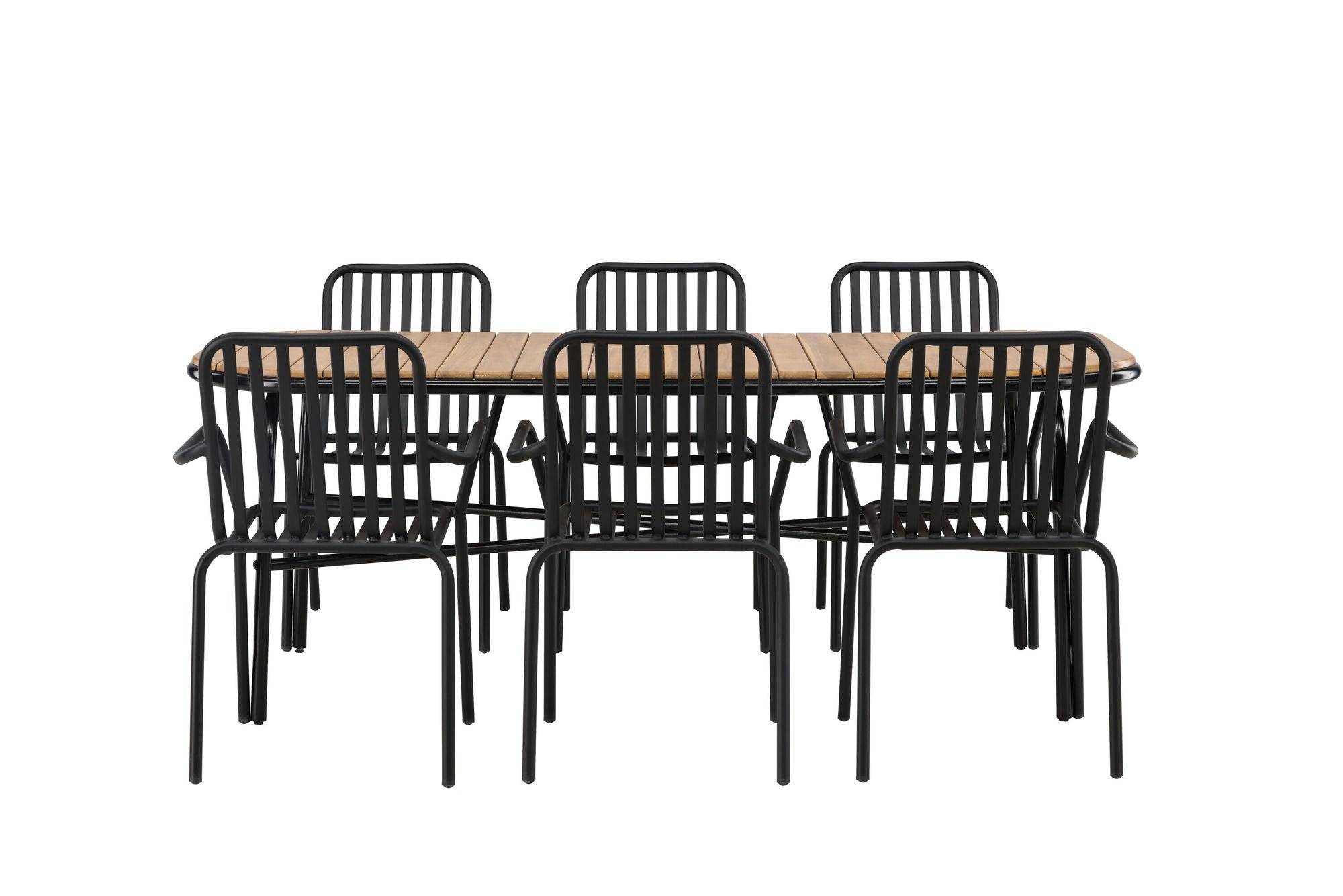 Venture Home Holmbeck Diningbord Steel - Black / Rectangular 90*200*75 +Peking Diningchair Aluminium - Black / _6